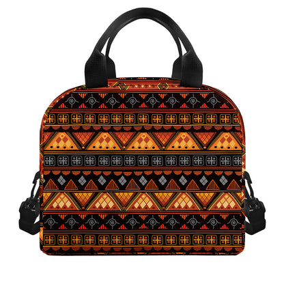Native Tribal African Pattern Print Insulated Lunch Bag