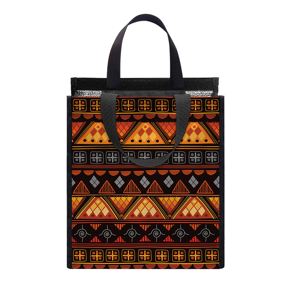 Native Tribal African Pattern Print Insulated Lunch Tote