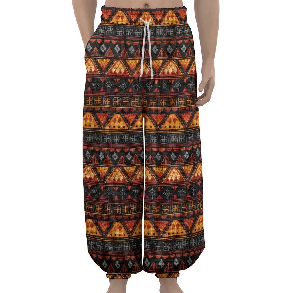 Native Tribal African Pattern Print Lantern Pants