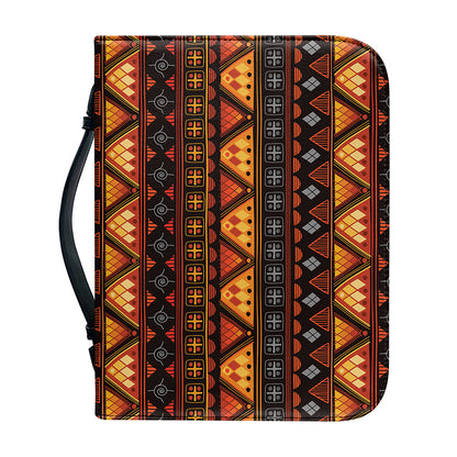 Native Tribal African Pattern Print Leather Bible Cover