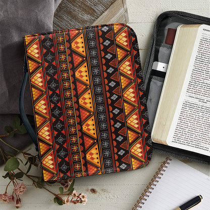 Native Tribal African Pattern Print Leather Bible Cover