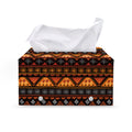 Native Tribal African Pattern Print Leather Tissue Box Cover