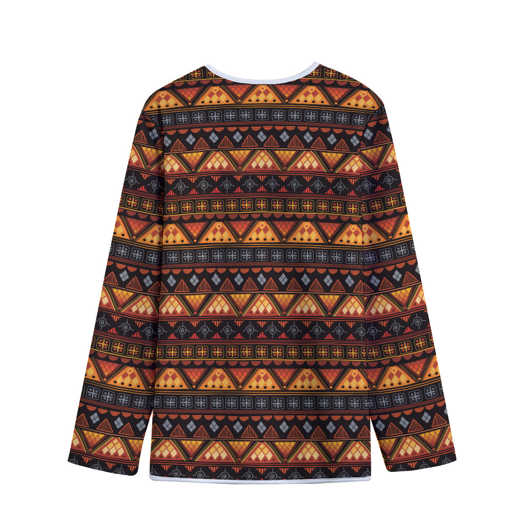 Native Tribal African Pattern Print Long Sleeve Short Coat