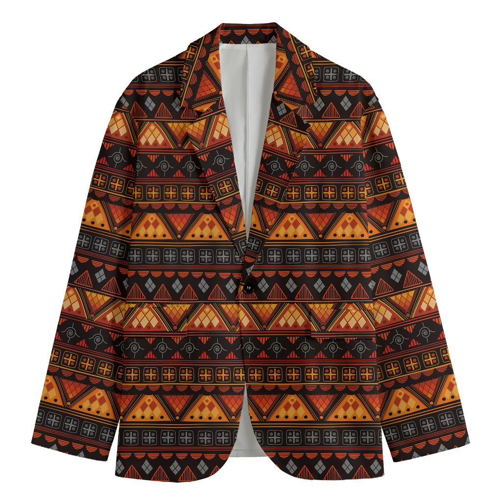 Native Tribal African Pattern Print Men's Cotton Blazer