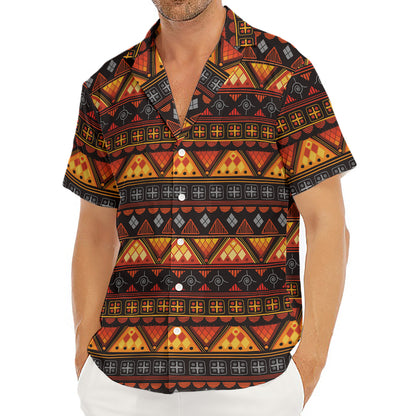 Native Tribal African Pattern Print Men's Deep V-Neck Shirt