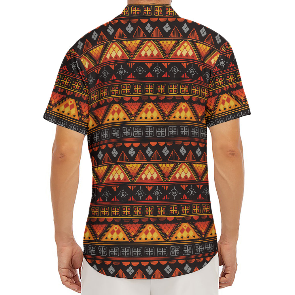 Native Tribal African Pattern Print Men's Deep V-Neck Shirt
