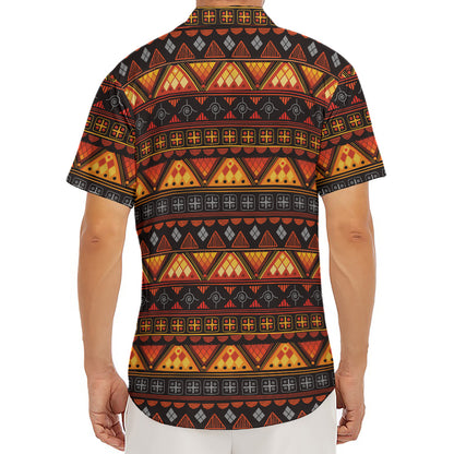 Native Tribal African Pattern Print Men's Deep V-Neck Shirt