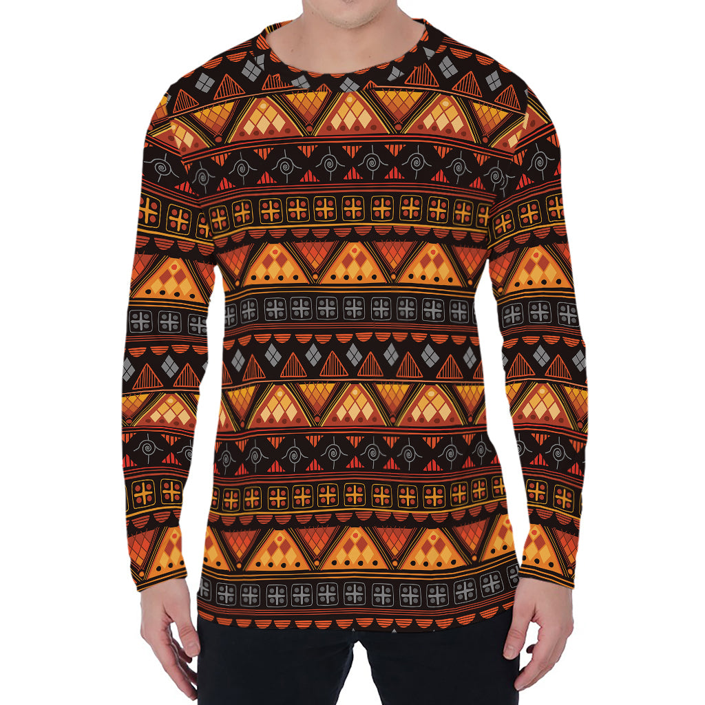 Native Tribal African Pattern Print Men's Long Sleeve T-Shirt
