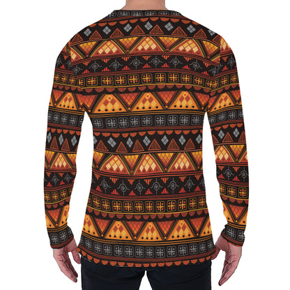 Native Tribal African Pattern Print Men's Long Sleeve T-Shirt