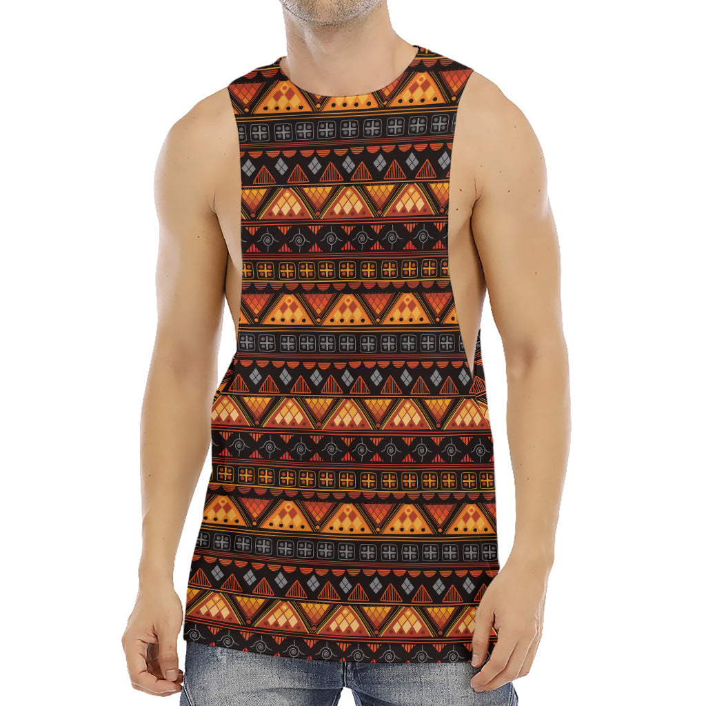 Native Tribal African Pattern Print Men's Muscle Tank Top