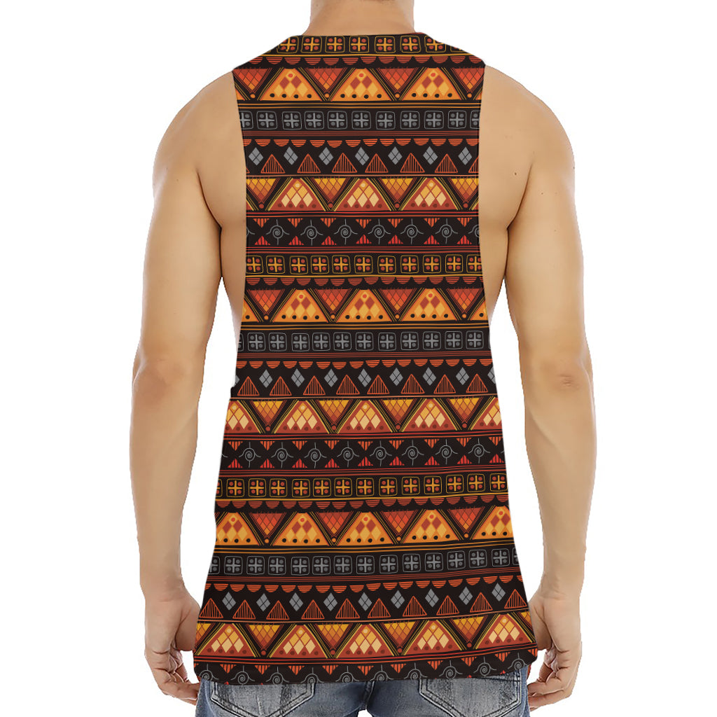 Native Tribal African Pattern Print Men's Muscle Tank Top