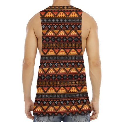 Native Tribal African Pattern Print Men's Muscle Tank Top