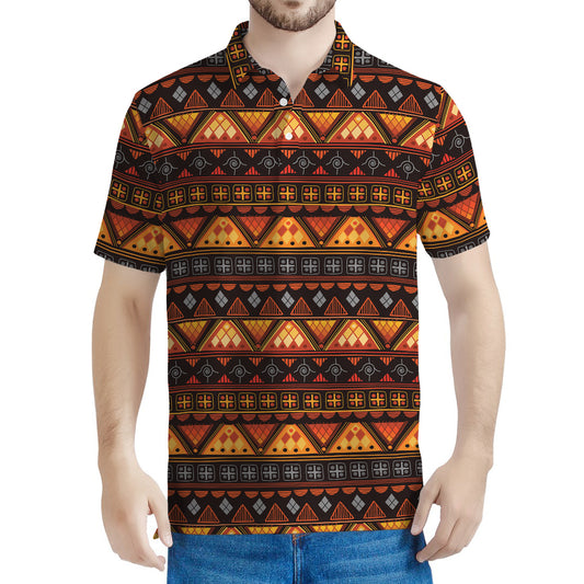 Native Tribal African Pattern Print Men's Polo Shirt