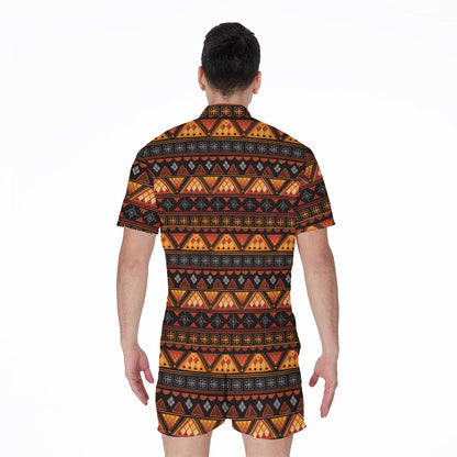 Native Tribal African Pattern Print Men's Rompers