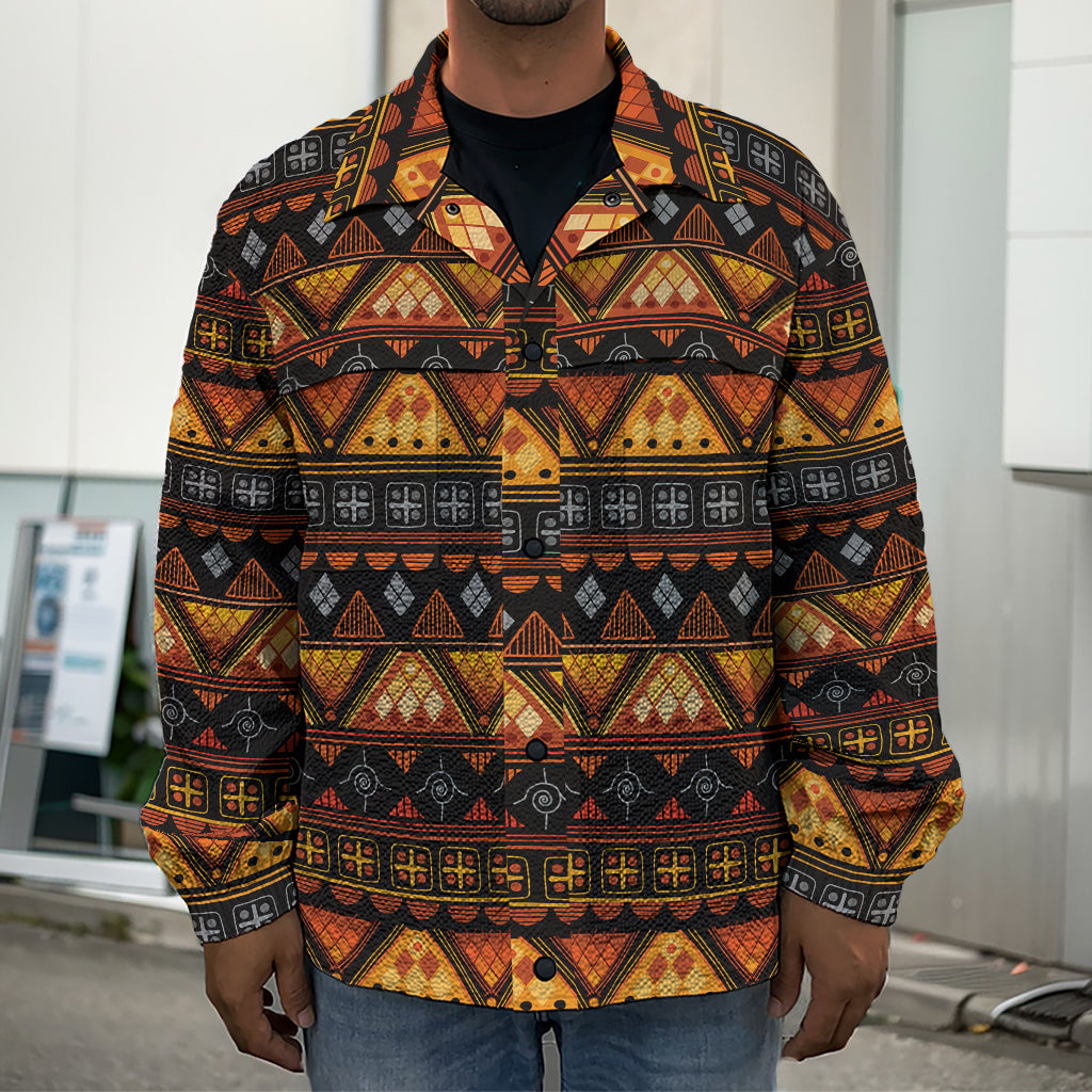 Native Tribal African Pattern Print Men's Shirt Jacket