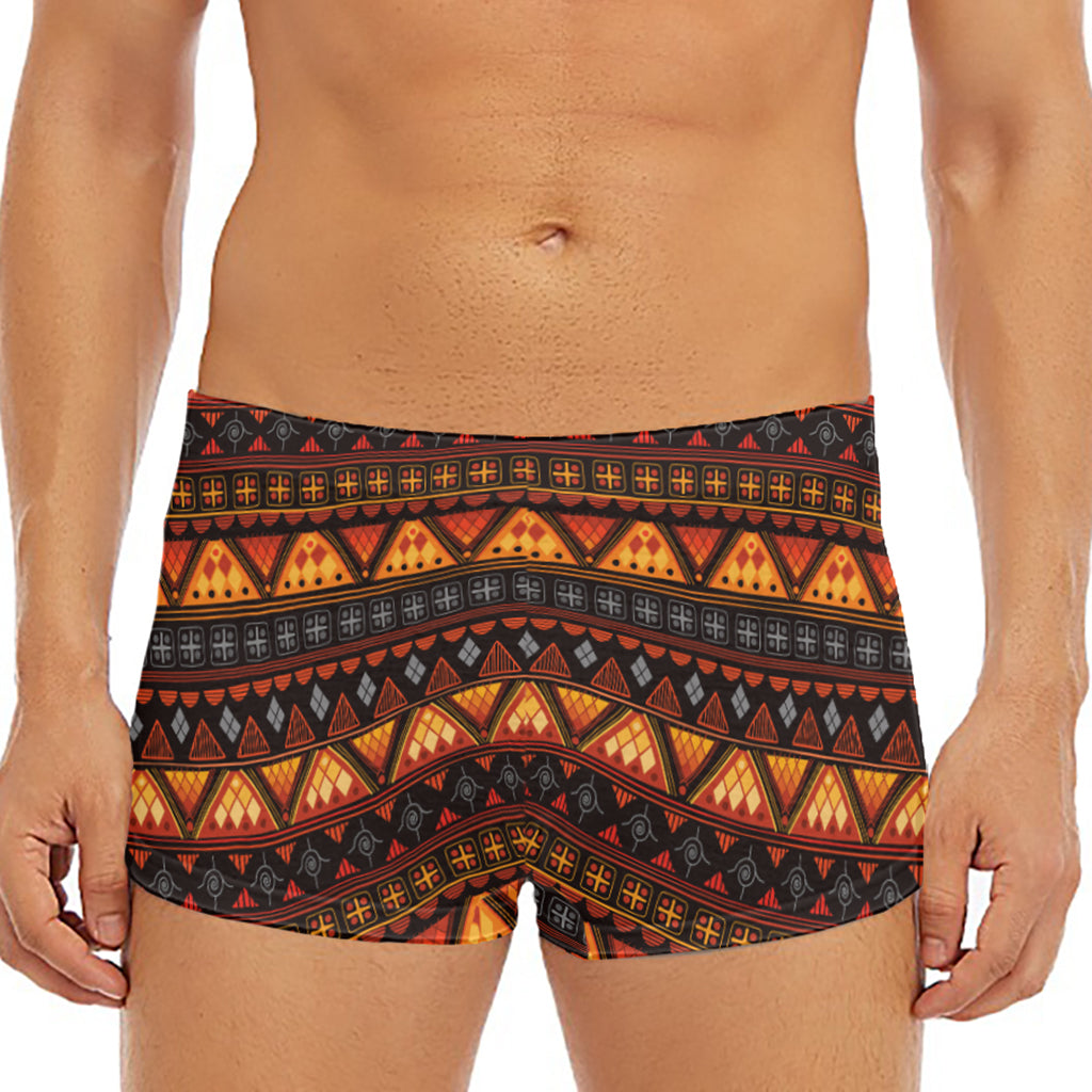 Native Tribal African Pattern Print Men's Short Boxer Briefs