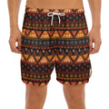 Native Tribal African Pattern Print Men's Split Running Shorts
