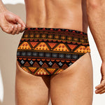 Native Tribal African Pattern Print Men's Swim Briefs
