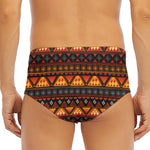 Native Tribal African Pattern Print Men's Triangle Swim Briefs