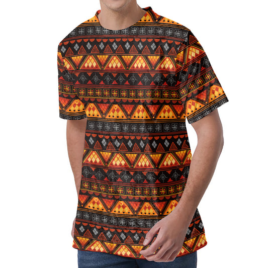 Native Tribal African Pattern Print Men's Velvet T-Shirt