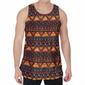 Native Tribal African Pattern Print Men's Velvet Tank Top