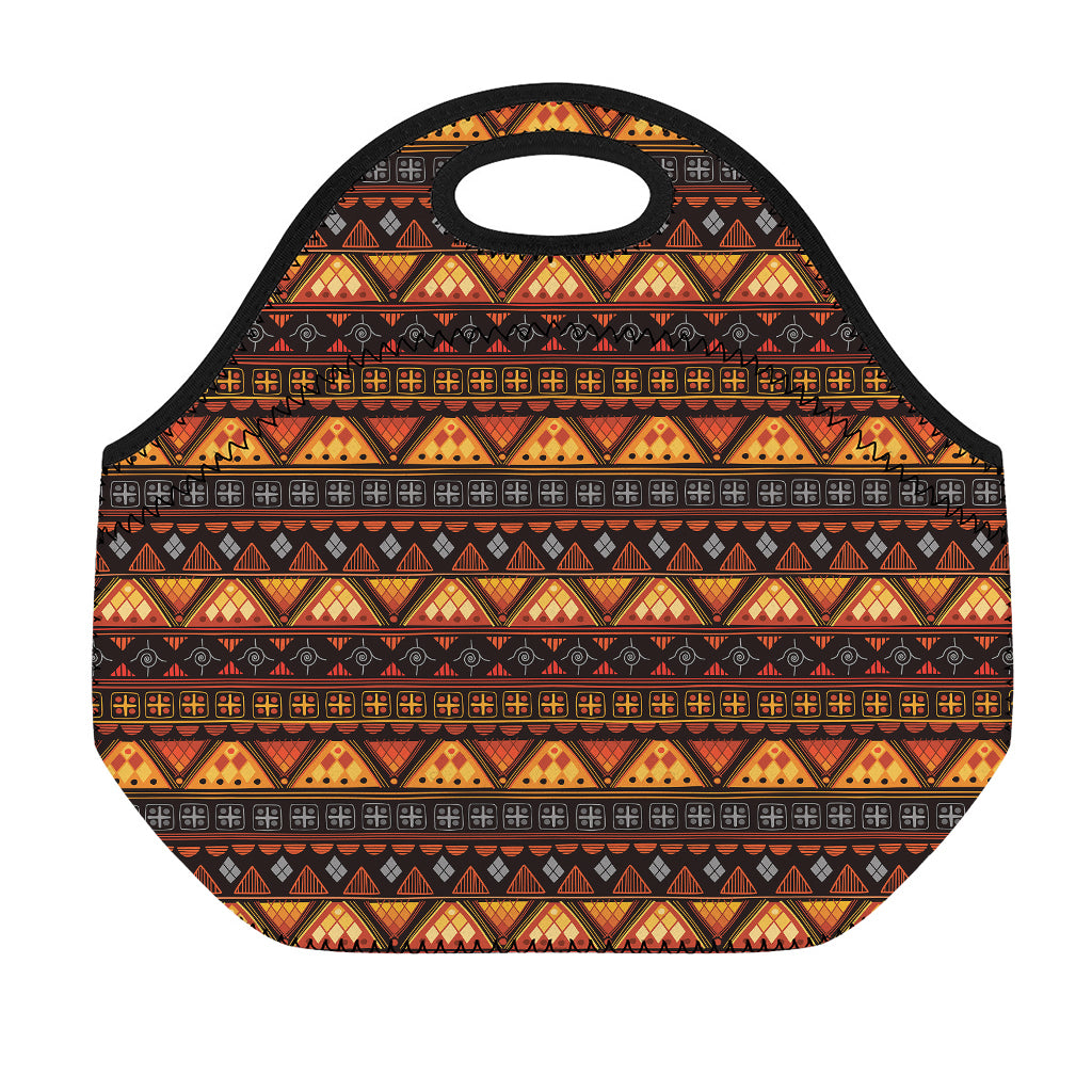 Native Tribal African Pattern Print Neoprene Lunch Bag