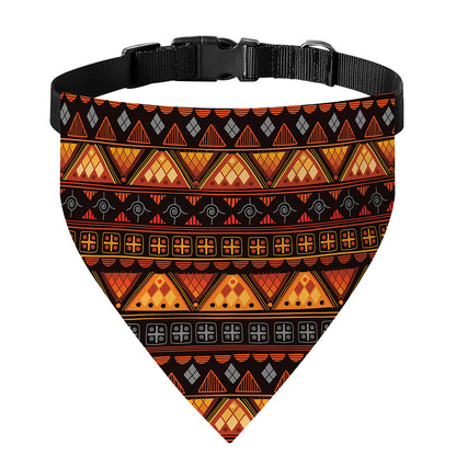 Native Tribal African Pattern Print Over The Collar Dog Bandana