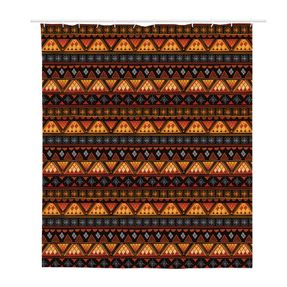 Native Tribal African Pattern Print Polyester Shower Curtain