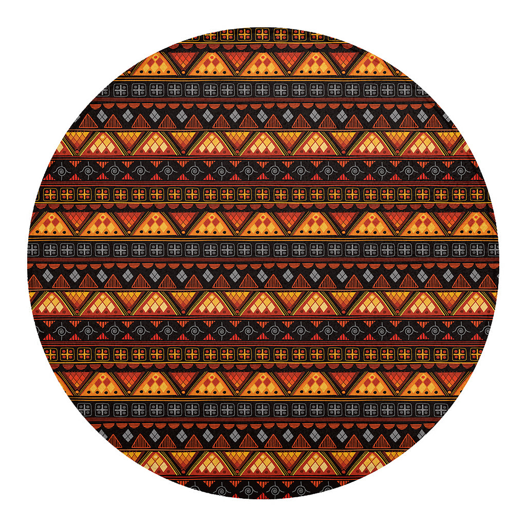 Native Tribal African Pattern Print Round Blanket
