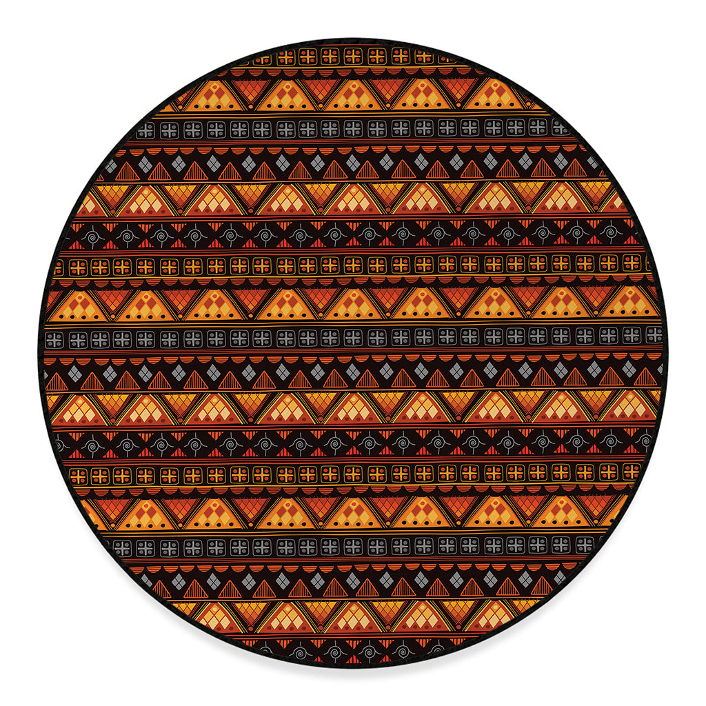 Native Tribal African Pattern Print Round Floor Mat