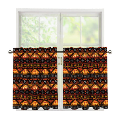 Native Tribal African Pattern Print Tier Curtains