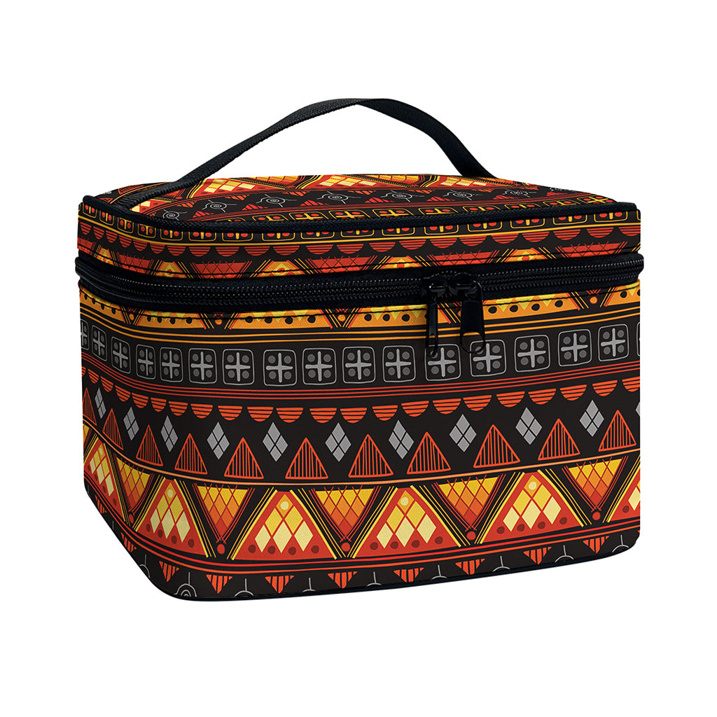Native Tribal African Pattern Print Travel Makeup Bag