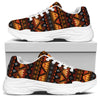 Native Tribal African Pattern Print White Chunky Shoes