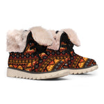 Native Tribal African Pattern Print Winter Boots