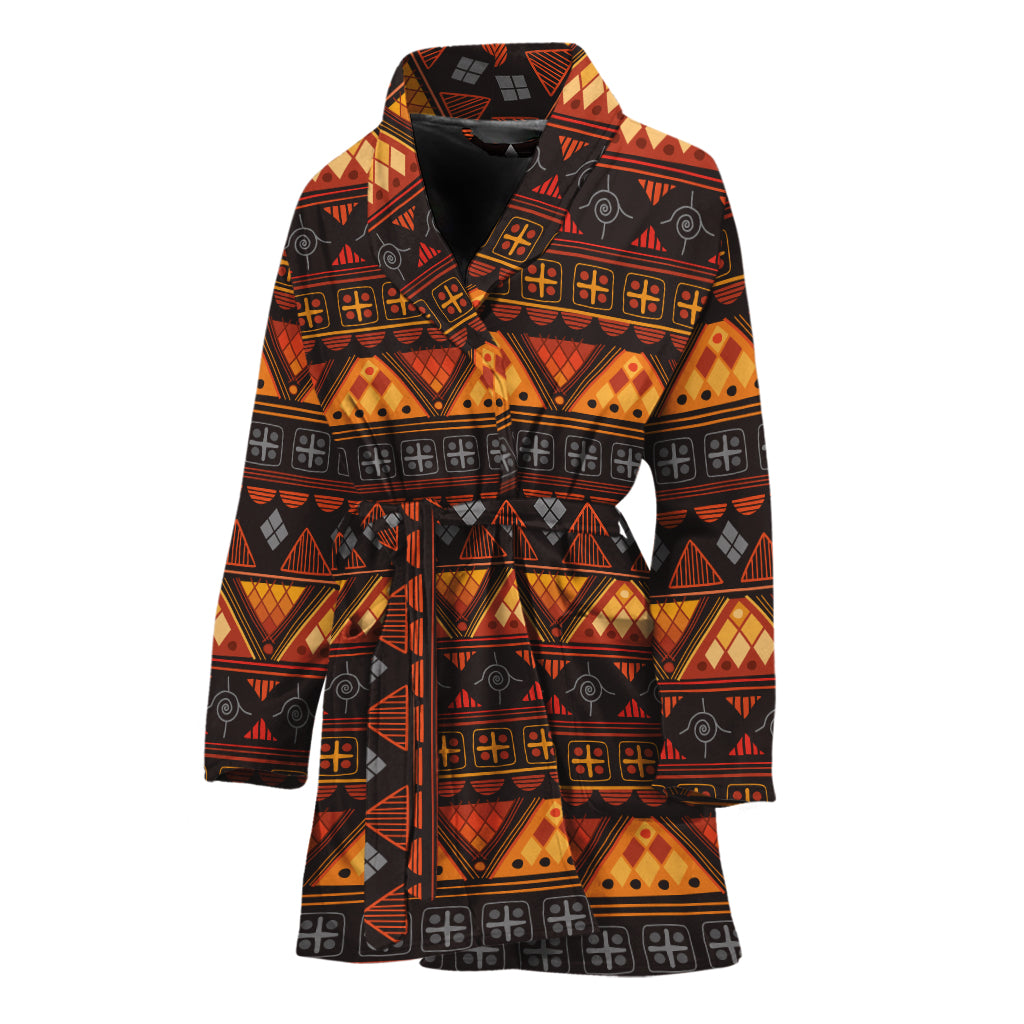 Native Tribal African Pattern Print Women's Bathrobe