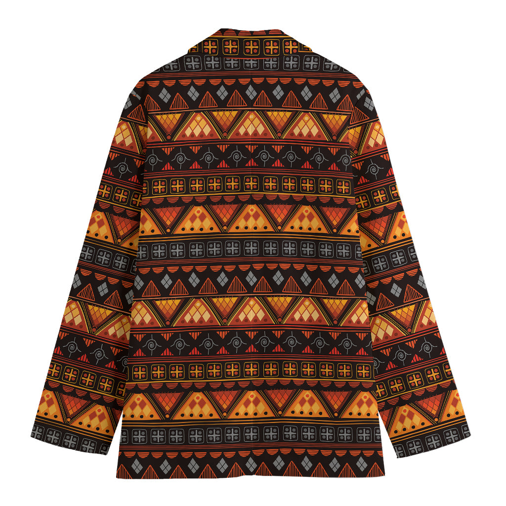 Native Tribal African Pattern Print Women's Cotton Blazer
