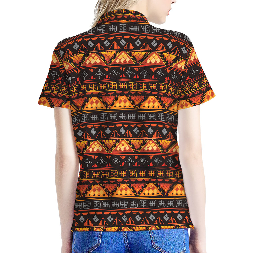 Native Tribal African Pattern Print Women's Polo Shirt