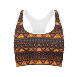 Native Tribal African Pattern Print Women's Sports Bra