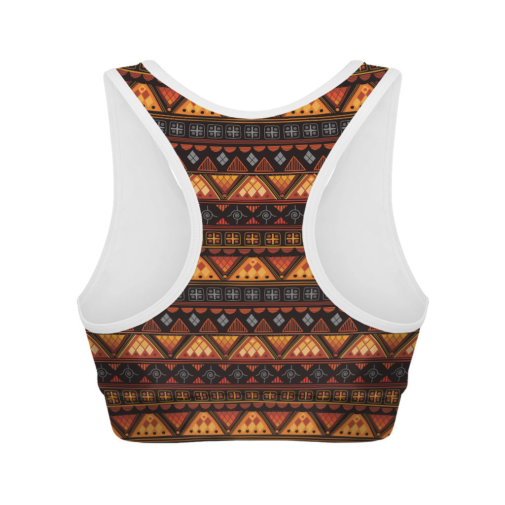 Native Tribal African Pattern Print Women's Sports Bra