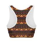 Native Tribal African Pattern Print Women's Sports Bra