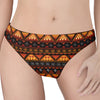 Native Tribal African Pattern Print Women's Thong