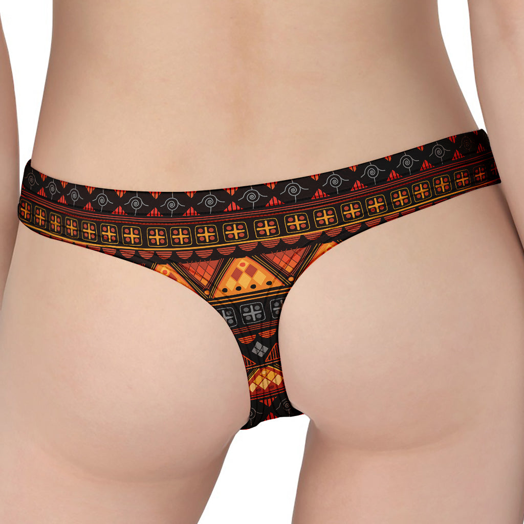 Native Tribal African Pattern Print Women's Thong