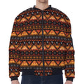 Native Tribal African Pattern Print Zip Sleeve Bomber Jacket