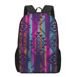 Native Tribal Aztec Pattern Print 17 Inch Backpack