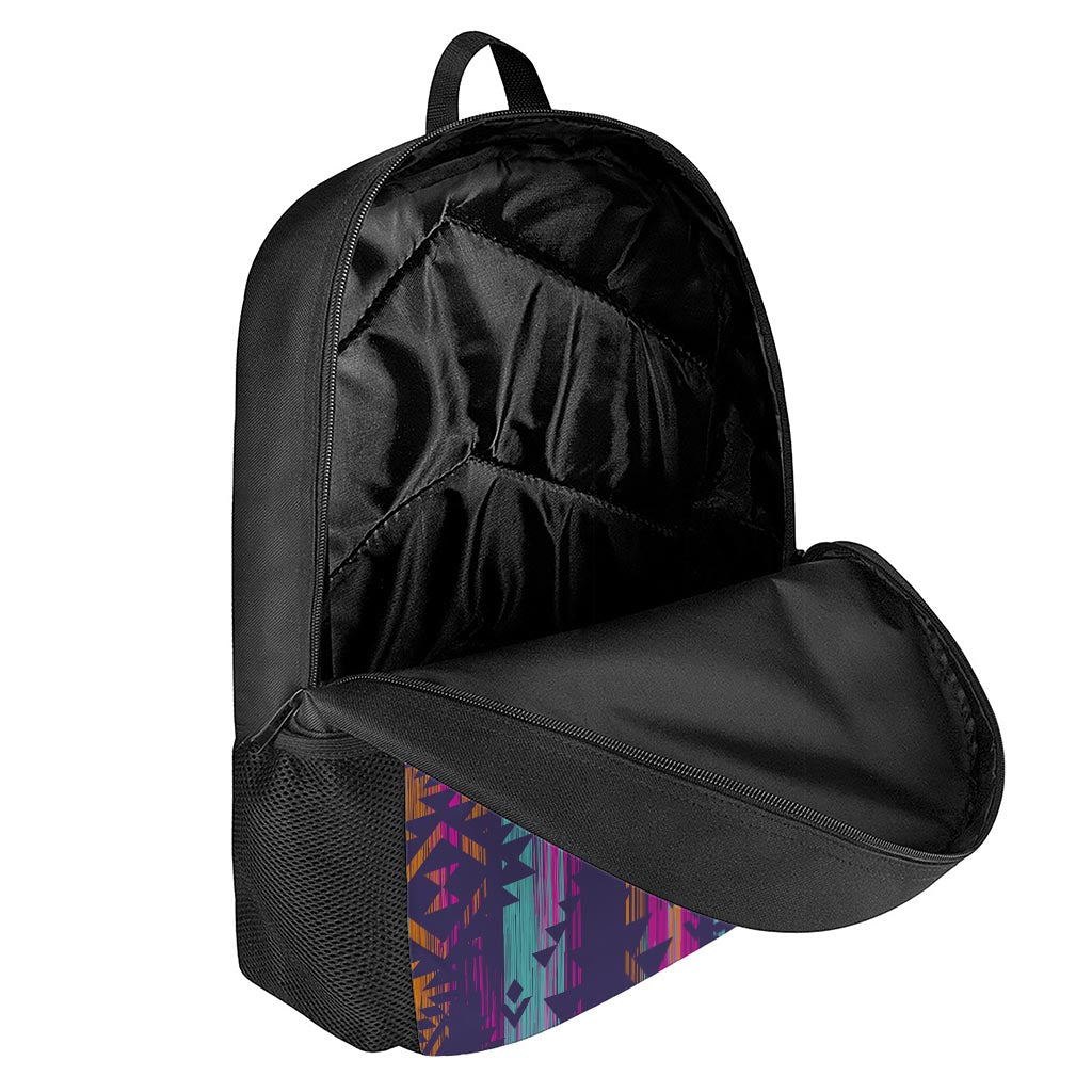 Native Tribal Aztec Pattern Print 17 Inch Backpack