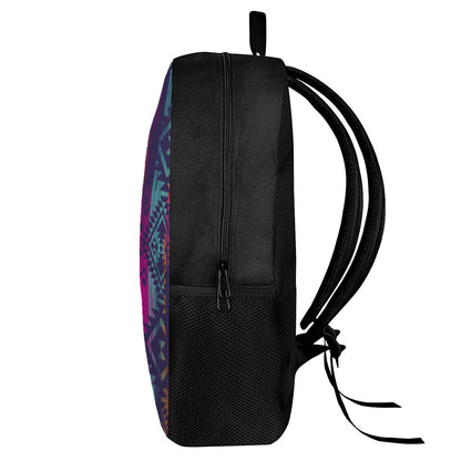 Native Tribal Aztec Pattern Print 17 Inch Backpack