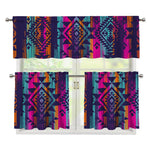 Native Tribal Aztec Pattern Print 3 Piece Kitchen Curtains