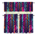 Native Tribal Aztec Pattern Print 3 Piece Kitchen Curtains