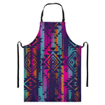 Native Tribal Aztec Pattern Print Bib Apron With Pocket