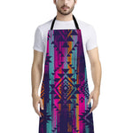 Native Tribal Aztec Pattern Print Bib Apron With Pocket
